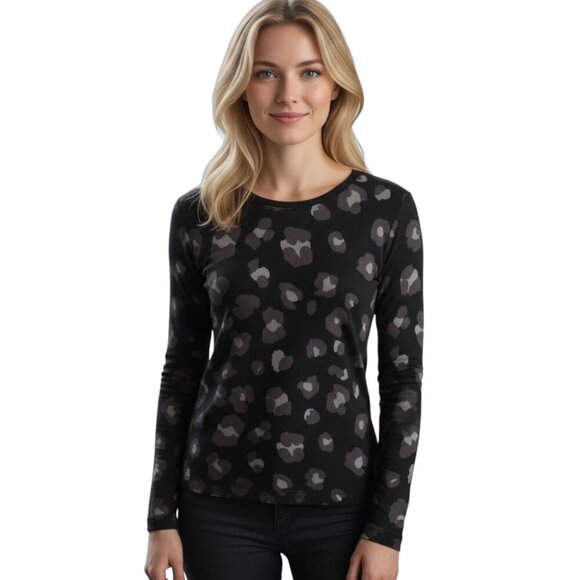 Zoe Karssen Long Sleeve Cheetah T-Shirt - Picture 1 of 6